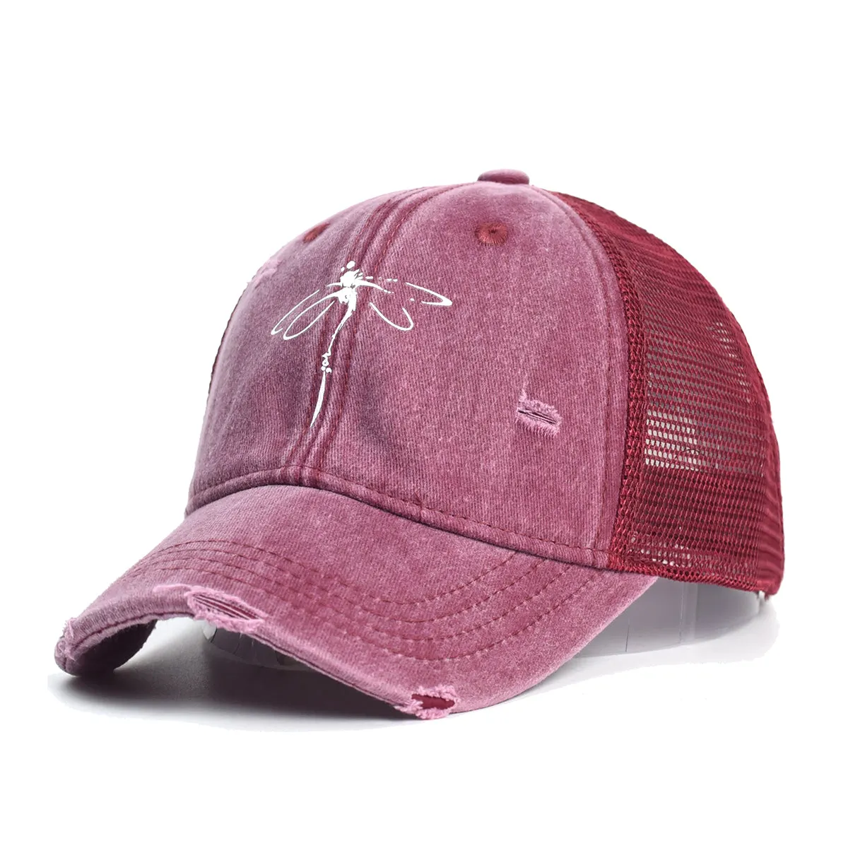 Vintage Dragonfly Trucker Hat - Fushia
