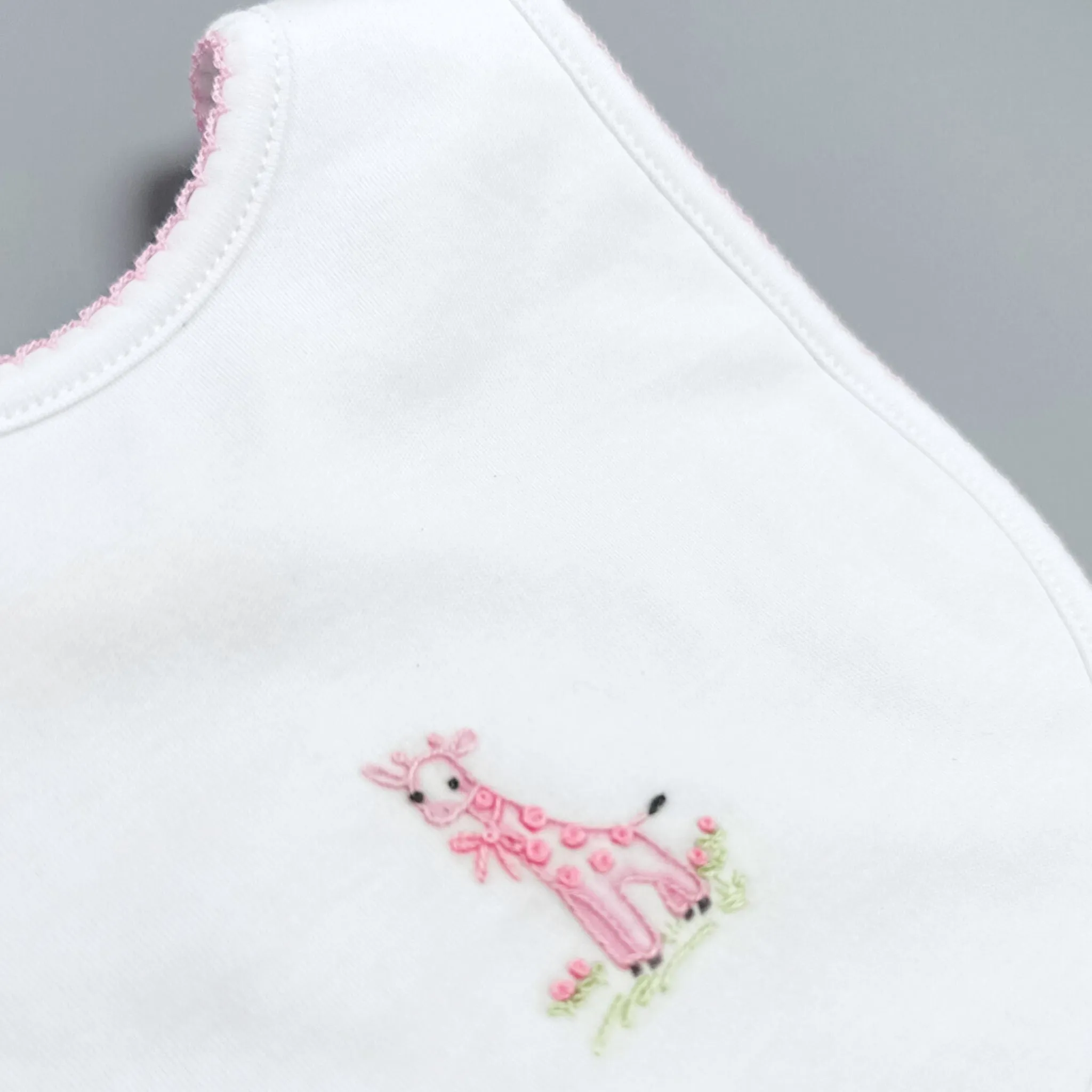 Vintage Giraffe Bib - Pink
