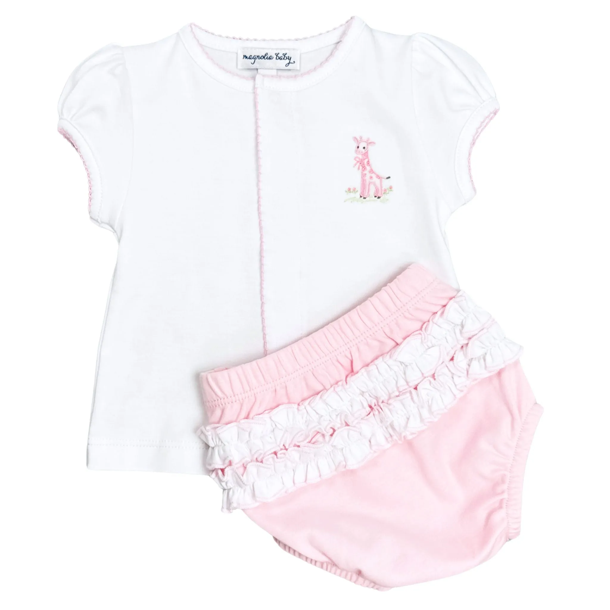Vintage Giraffe Diaper Cover Set - Pink