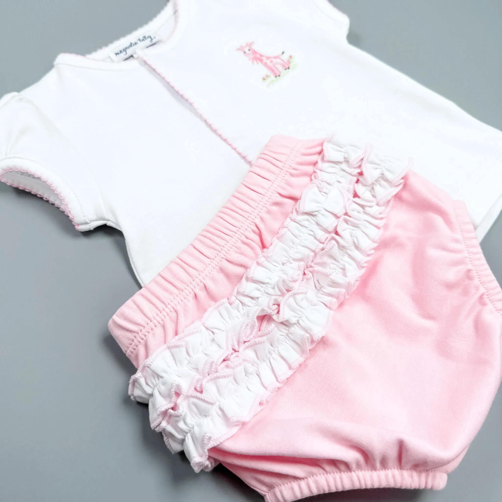 Vintage Giraffe Diaper Cover Set - Pink