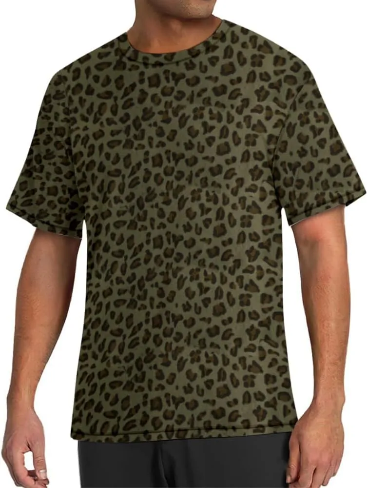 Women Oversized Leopard Print T Shirt Casual Baggy Loose Short Sleeve Round Neck Cheetah Tee Top Blouse Outfits