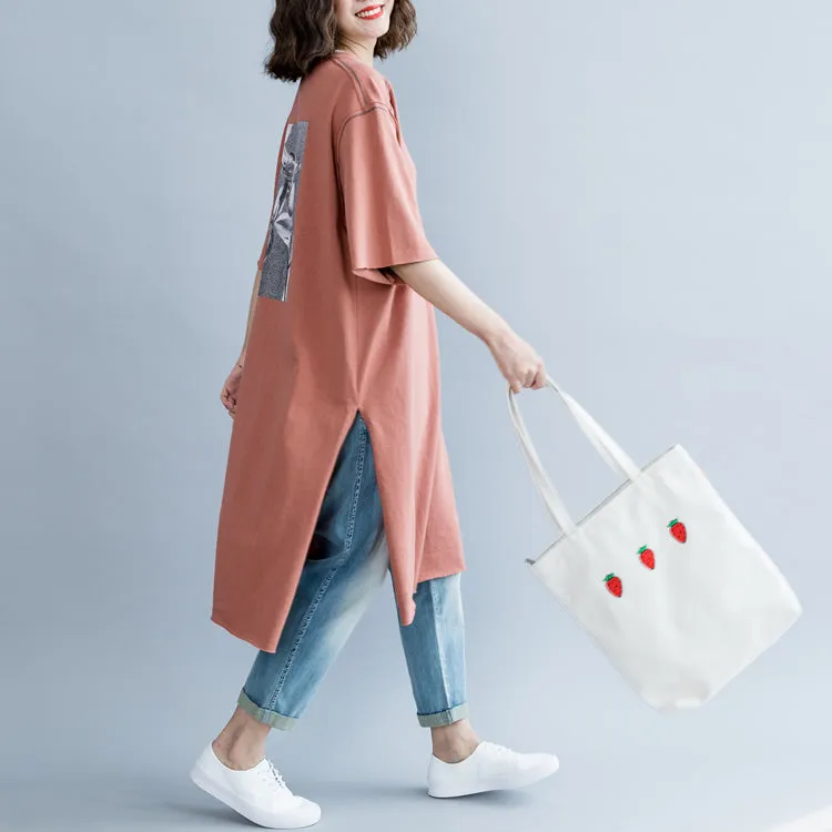 Women Simple Cotton Loose Shirt Dresses For Summer Q6057