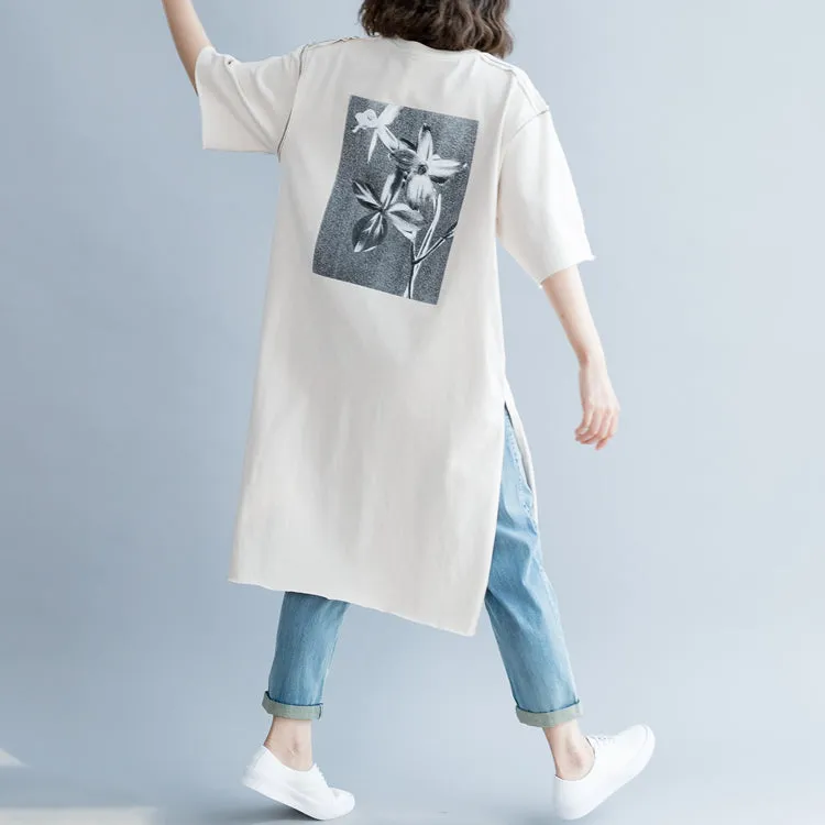 Women Simple Cotton Loose Shirt Dresses For Summer Q6057