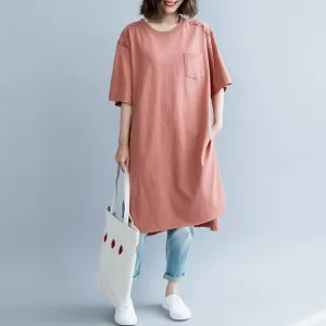 Women Simple Cotton Loose Shirt Dresses For Summer Q6057
