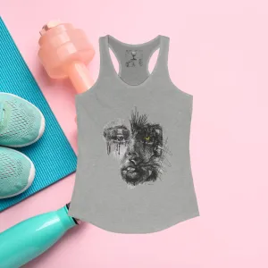 Women's "Tears of a Tiger" Racerback Tank. Women's Tank. Tank Top. Work-Out Clothes. Casual Wear. Streetwear. Gift For Her. Birthday Gift.